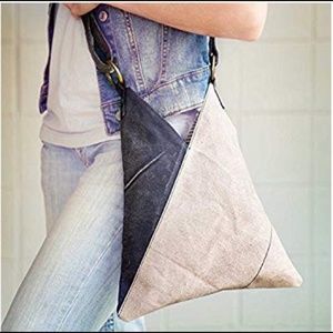 NWT Canvas triangle crossbody bag